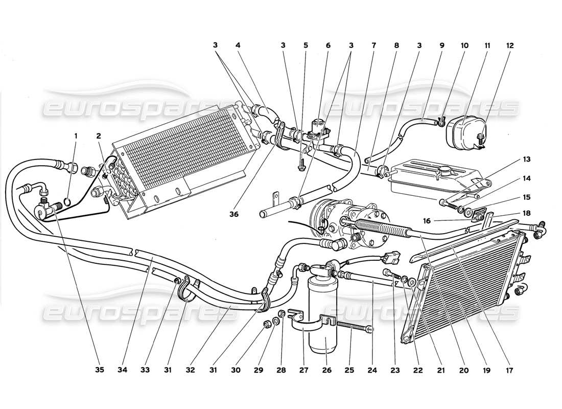 Lamborghini Diablo GT (1999) Control climatico Diagrama de piezas