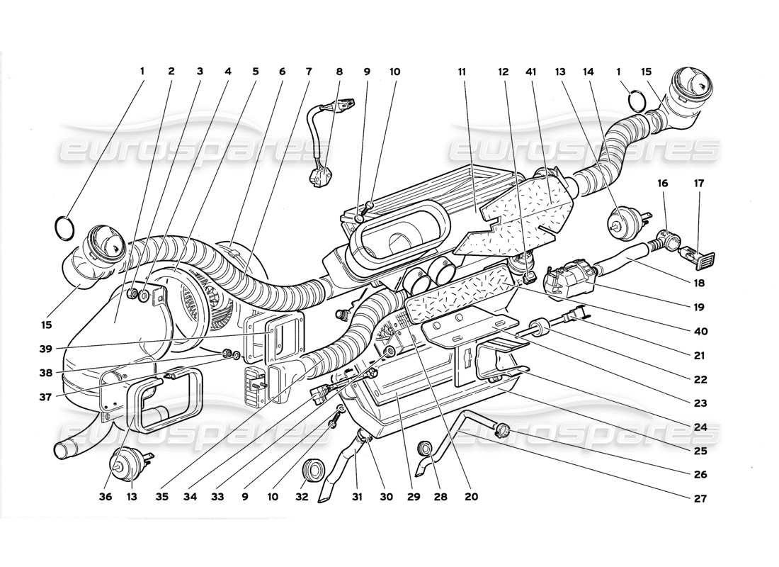 Lamborghini Diablo GT (1999) Control climatico Diagrama de piezas
