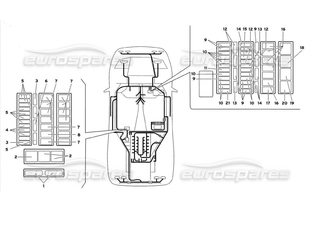 Lamborghini Diablo GT (1999) Sistema eléctrico Diagrama de piezas