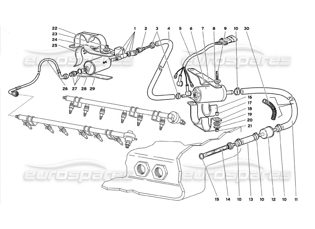 Lamborghini Diablo GT (1999) Fuel System Diagrama de piezas