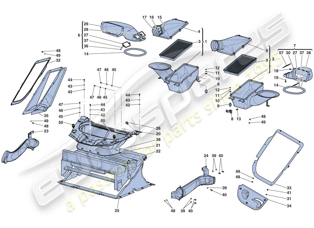 Ferrari LaFerrari Aperta (EE. UU.) consumo de aire Diagrama de piezas