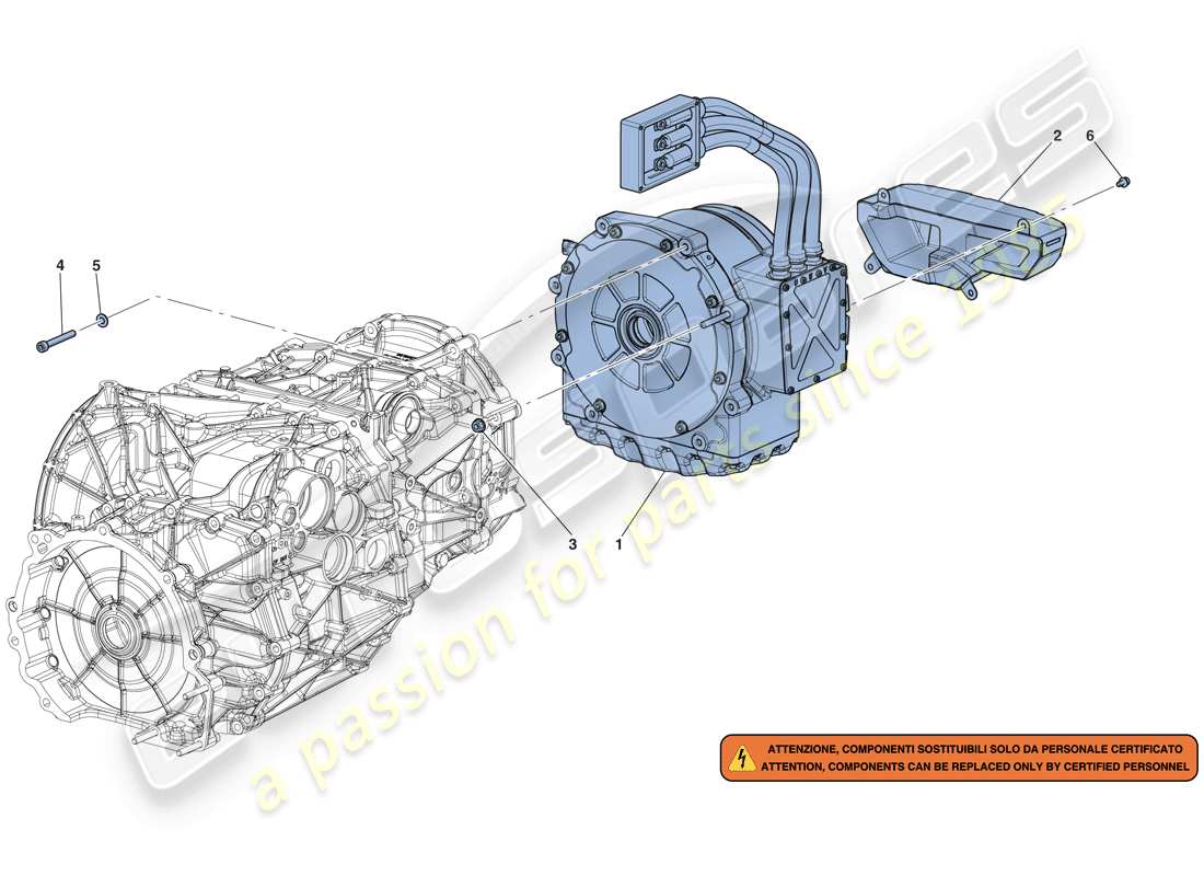 Ferrari LaFerrari Aperta (EE. UU.) motor eléctrico Diagrama de piezas