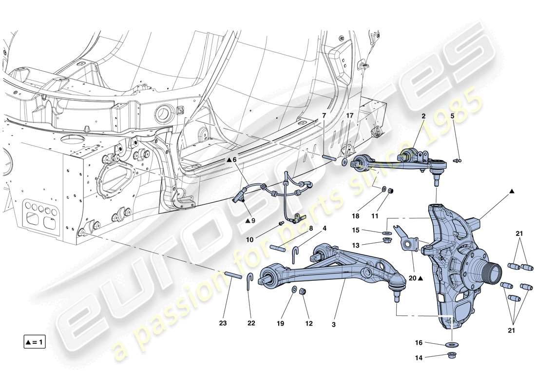 Ferrari LaFerrari Aperta (EE. UU.) SUSPENSIÓN DELANTERA - BRAZOS Diagrama de piezas