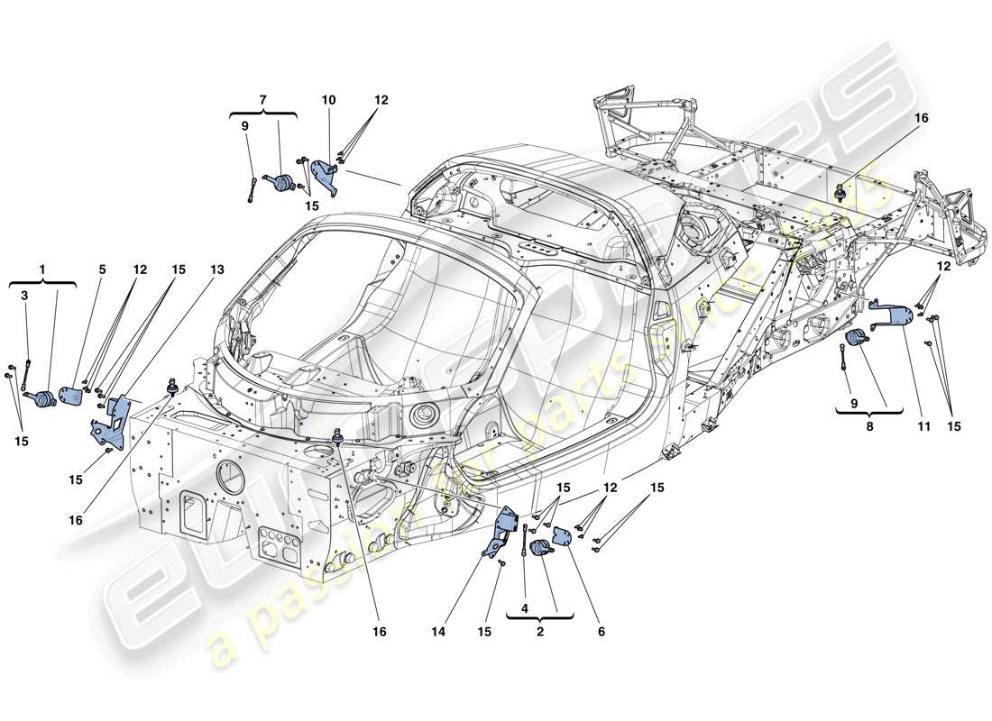 Ferrari LaFerrari Diagrama de piezas de GESTIÓN ELECTRÓNICA (SUSPENSIÓN) de Aperta (EE. UU.)