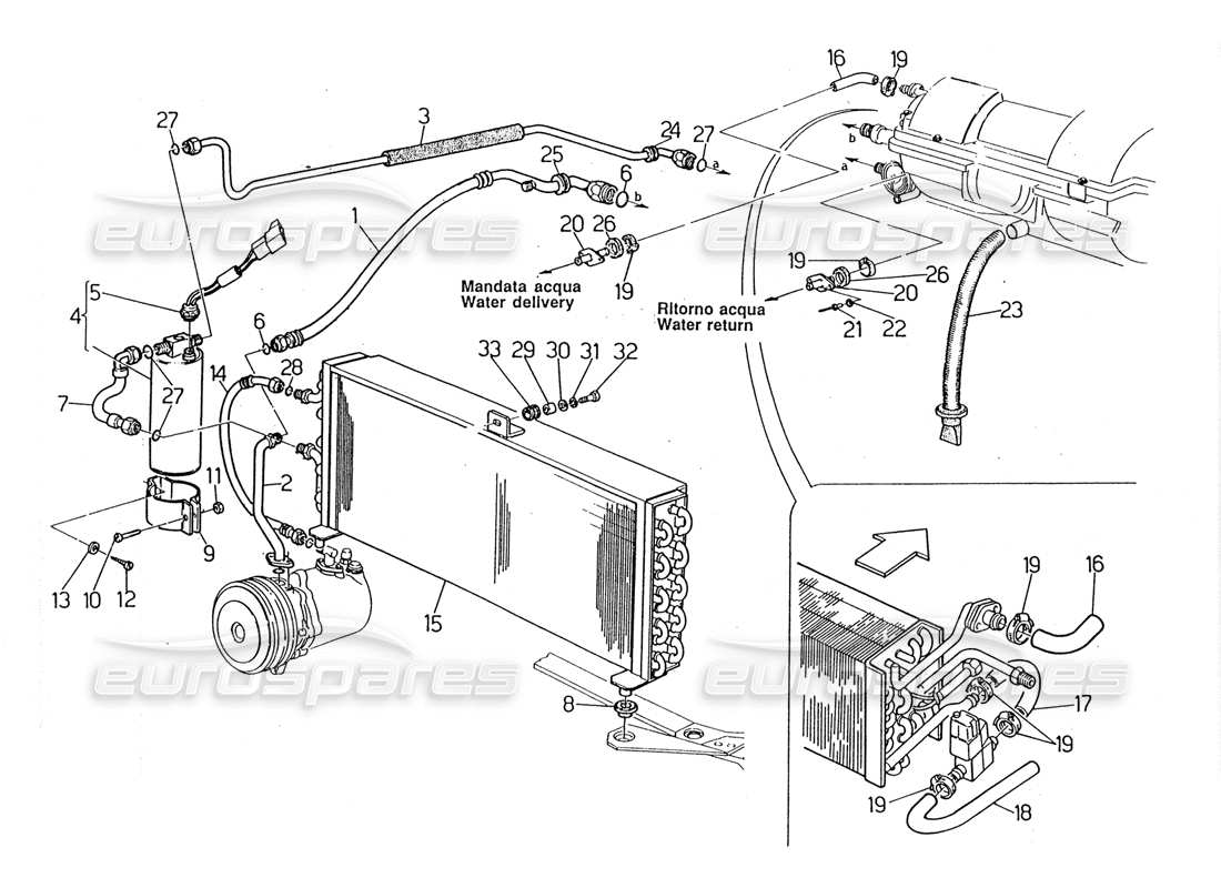 Maserati 2.24v Sistema de aire acondicionado Diagrama de piezas