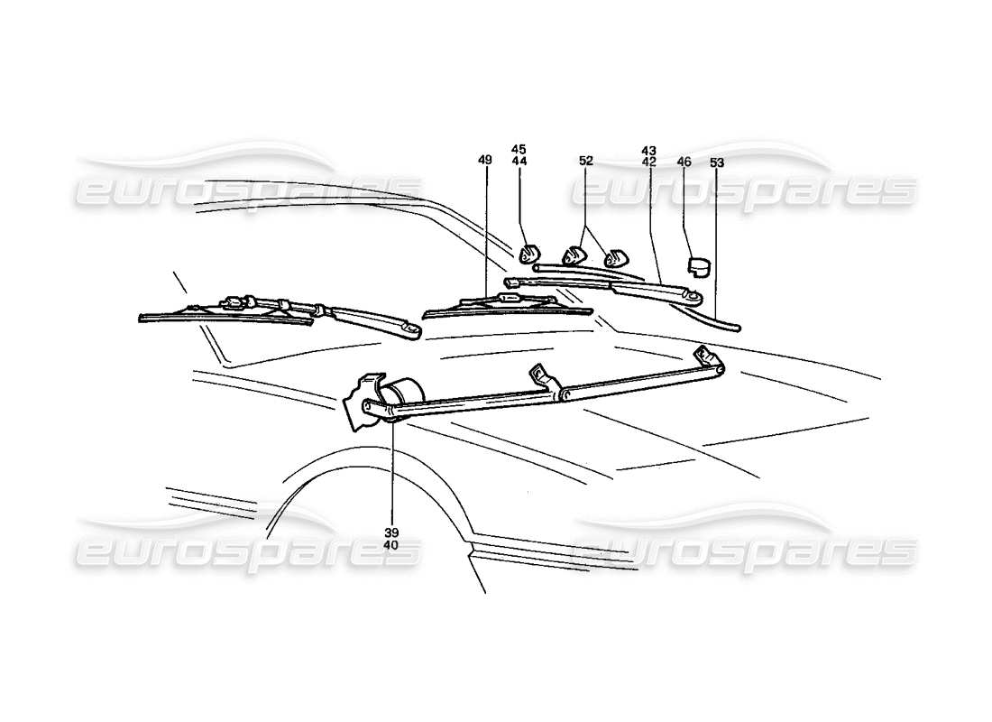 Ferrari 412 (Trabajo de coaching) limpiaparabrisas (Variaciones) Diagrama de piezas