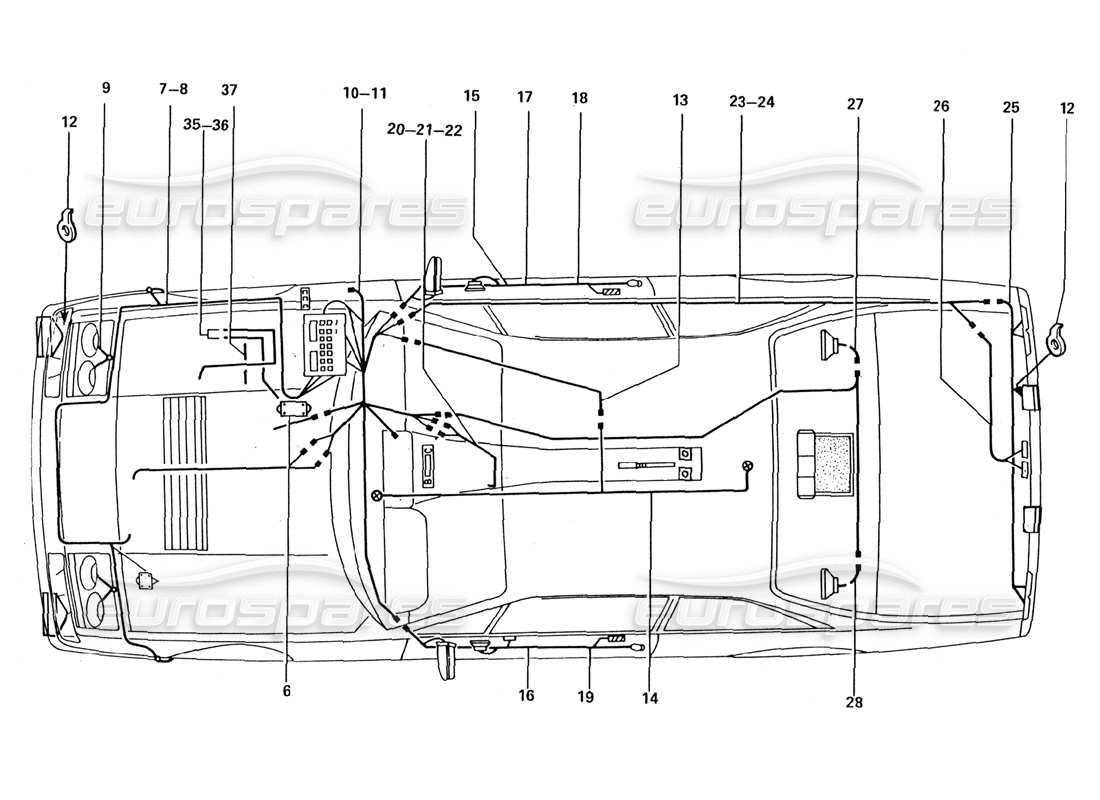 Ferrari 412 (Trabajo de coaching) Telar de coches Diagrama de piezas