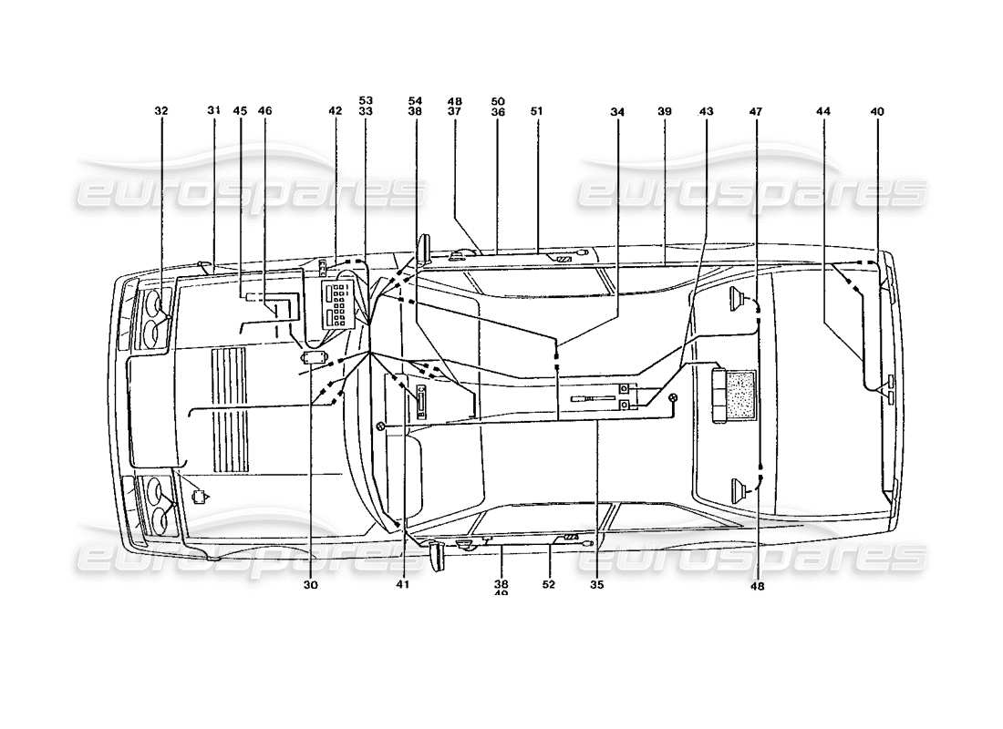 Diagrama de piezas de Ferrari 400 GT / 400i (Carrocería) Telar de automóvil (variaciones)