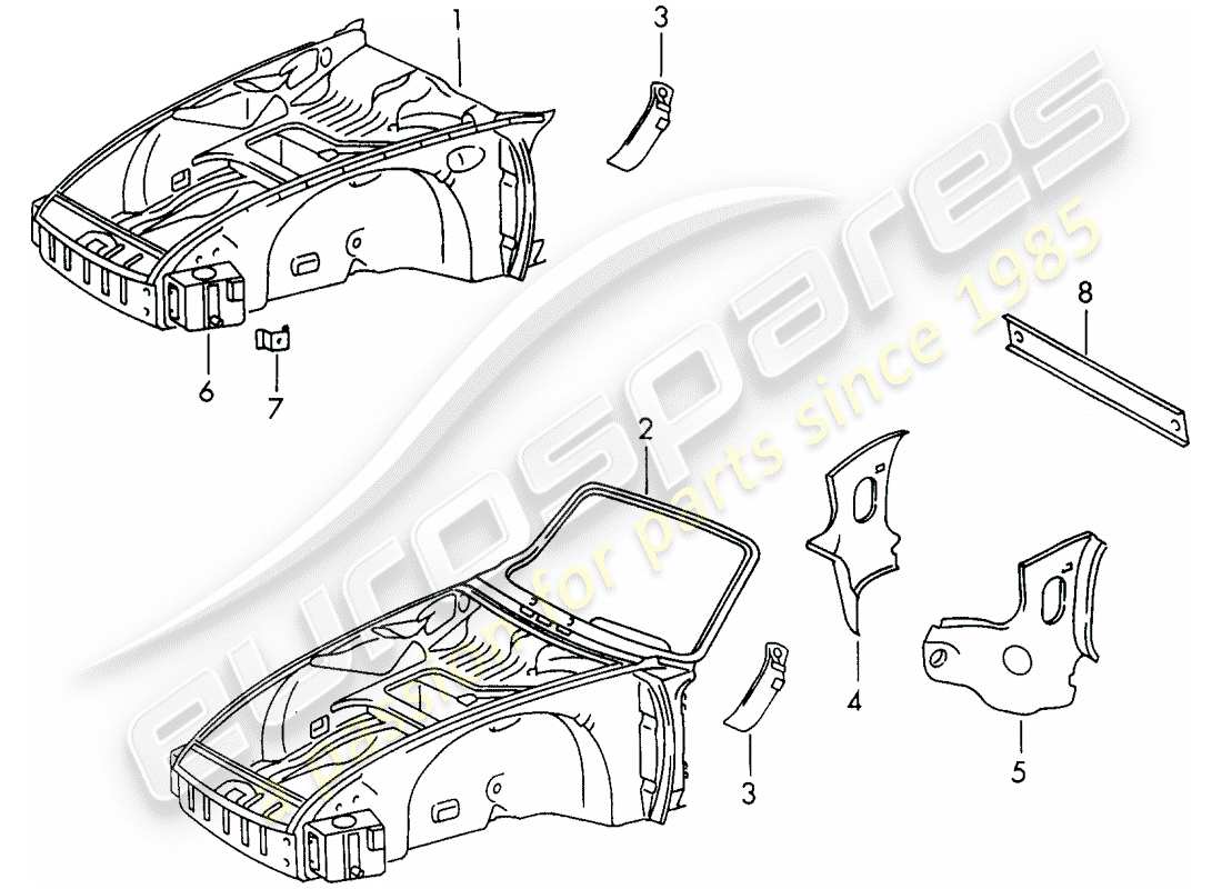 Porsche 911/912 (1965) Interfaz Diagrama de piezas