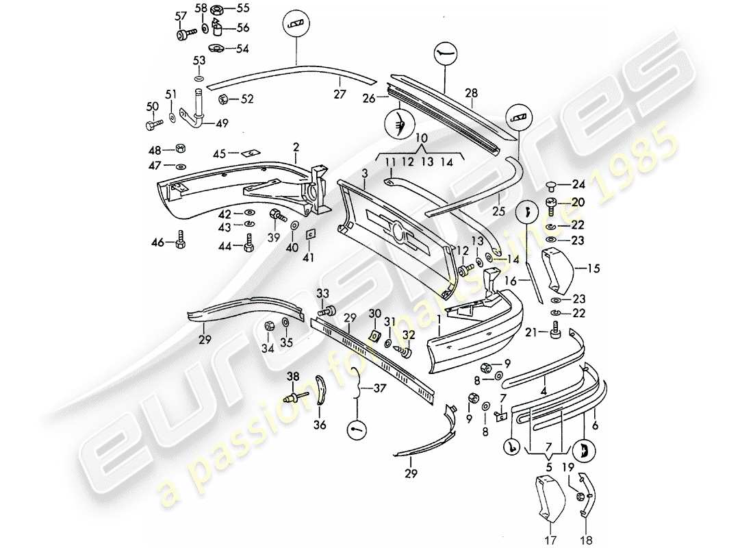 Porsche 911/912 (1965) PARACHOQUES - D - MJ 1969>> Diagrama de piezas