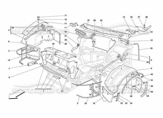 a part diagram from the Ferrari 550 Barchetta parts catalogue
