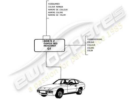 a part diagram from the Porsche 924S parts catalogue