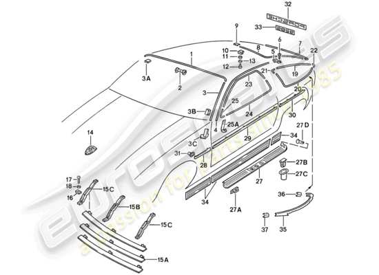 a part diagram from the Porsche 928 (1979) parts catalogue