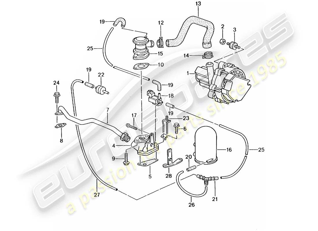 Porsche Boxster 986 (1997) BOMBA DE AIRE SECUNDARIO - - D - MJ 2000>> - MJ 2002 Diagrama de piezas
