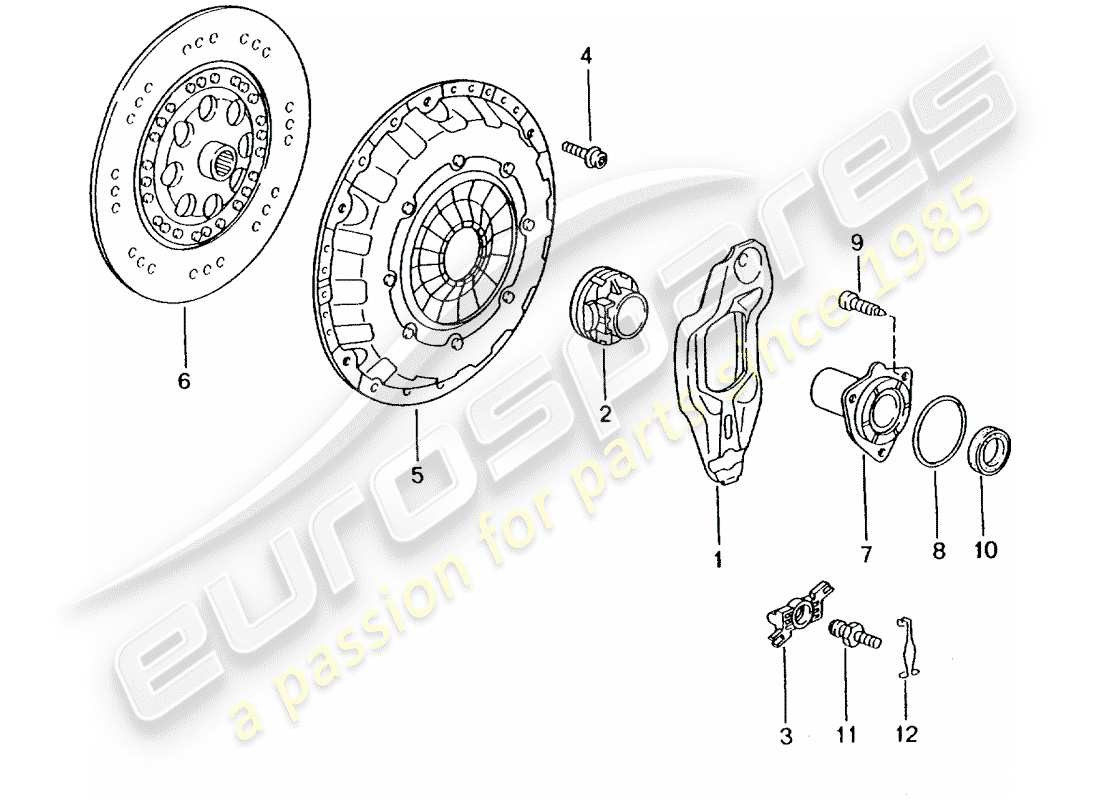Porsche Boxster 986 (1997) Embrague Diagrama de piezas