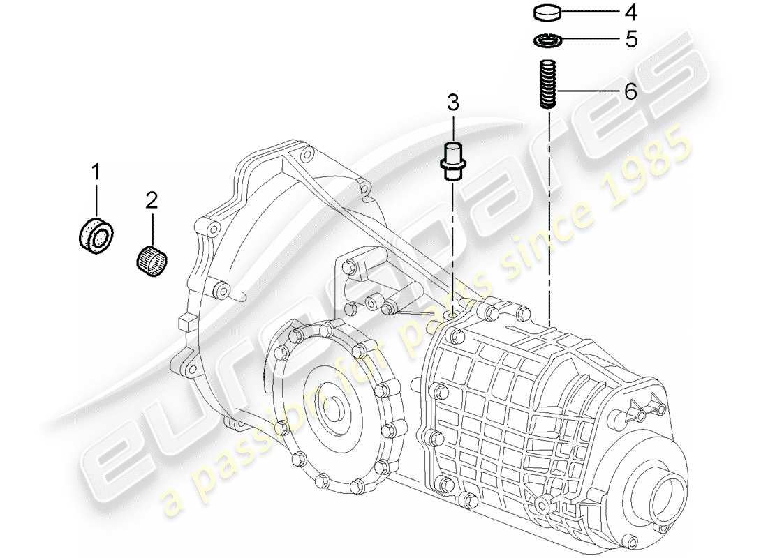 Porsche Boxster 986 (1997) TRANSMISIÓN - PIEZAS ÚNICAS - D - MJ 2000>> Diagrama de piezas
