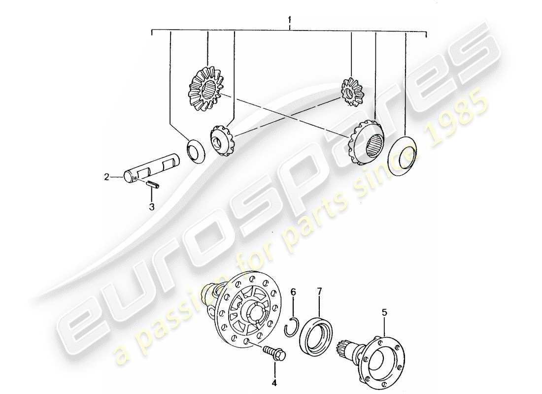 Porsche Boxster 986 (1997) Diferencial - D - MJ 2000>> Diagrama de piezas