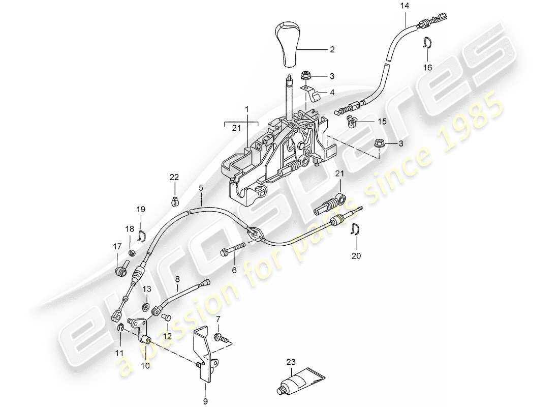 Porsche Boxster 986 (1997) PALANCA SELECTORA - TIPTRONIC Diagrama de piezas