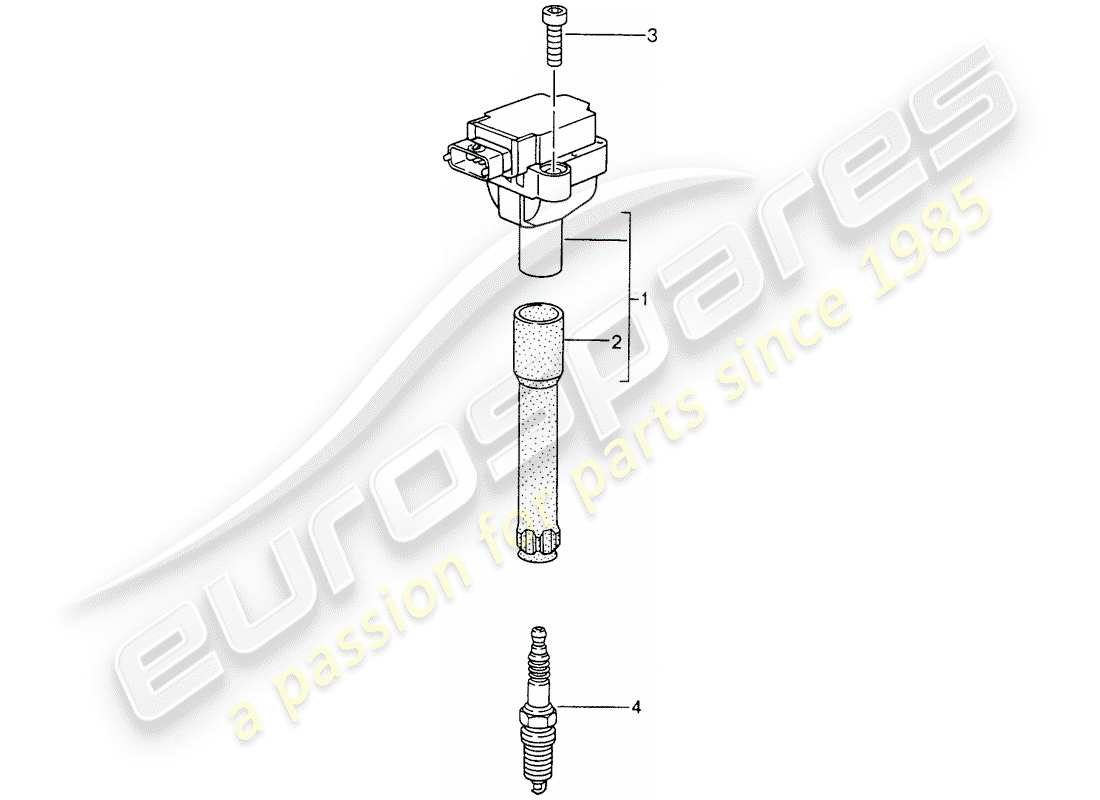 Porsche Boxster 986 (1997) Sistema de encendido Diagrama de piezas