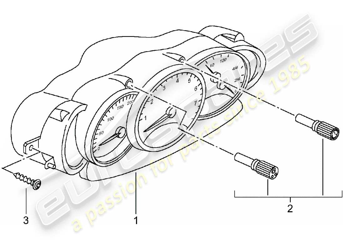 Porsche Boxster 986 (1997) CUADRO DE INSTRUMENTOS - COMPLETO - D - MJ 2001>> Diagrama de piezas