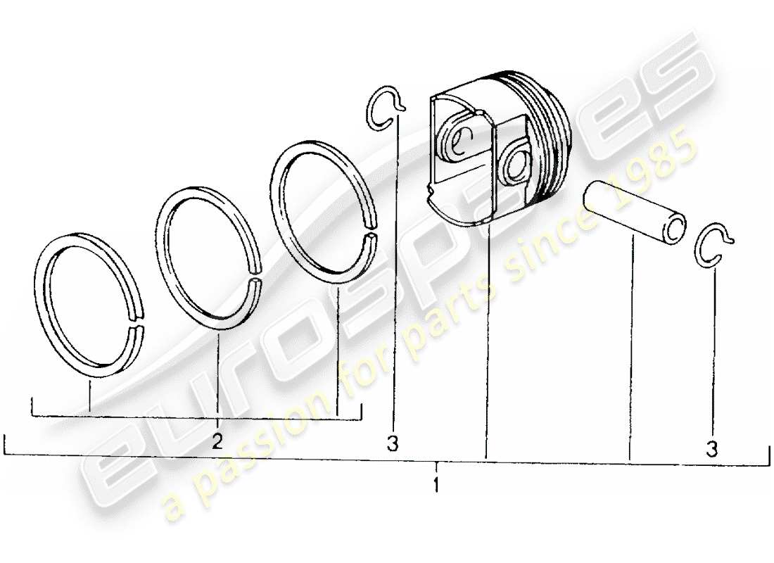 Porsche Boxster 986 (1998) PISTÓN Diagrama de piezas