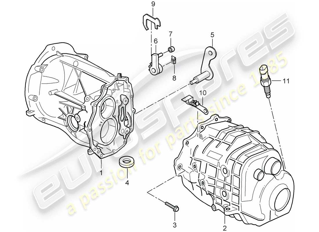 Porsche Boxster 986 (2003) caja de transmisión - cubierta de transmisión Diagrama de piezas