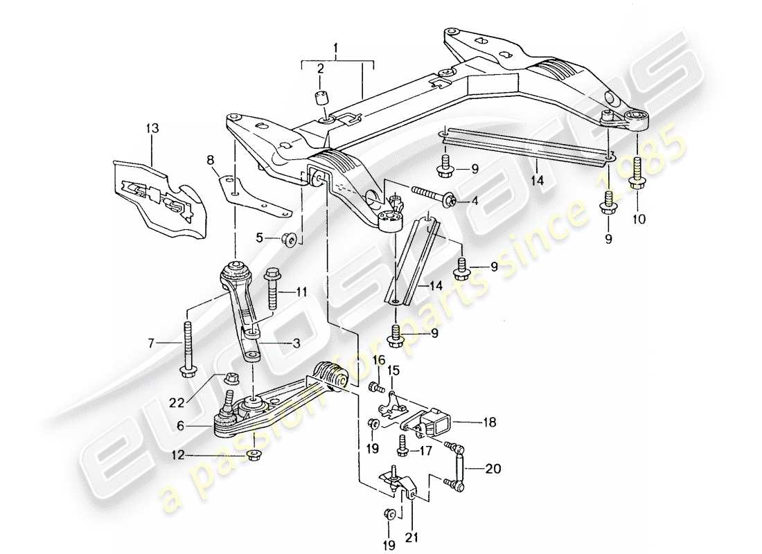 Porsche Boxster 986 (2003) TRAVESAÑO - BRAZO ESTABILIZADOR DE VÍA Diagrama de piezas