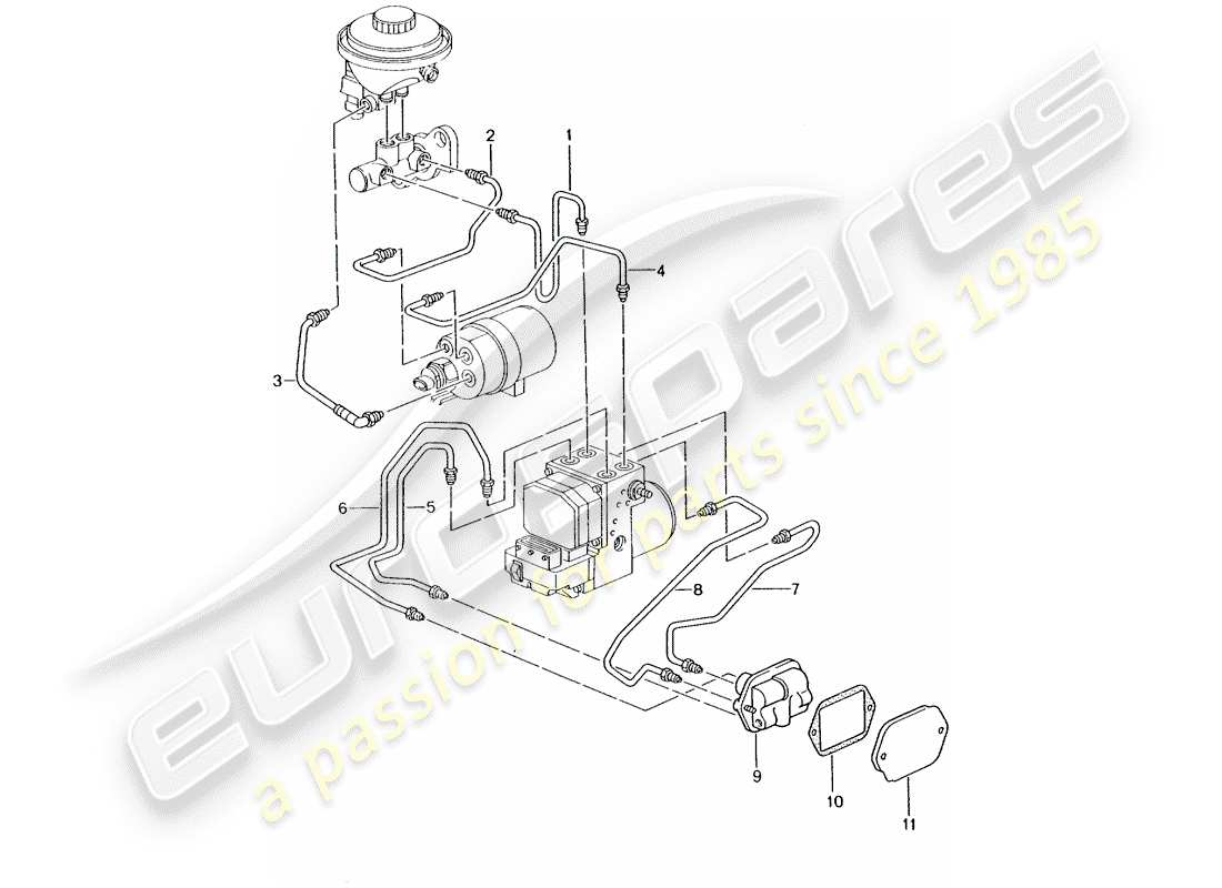Porsche Boxster 986 (2003) TUBO DE FRENO - EXTREMO DELANTERO - D - MJ 2001>> Diagrama de piezas