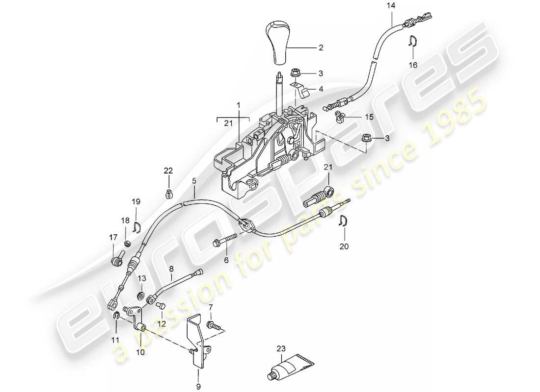 Porsche Boxster 986 (2003) PALANCA SELECTORA - TIPTRONIC Diagrama de piezas