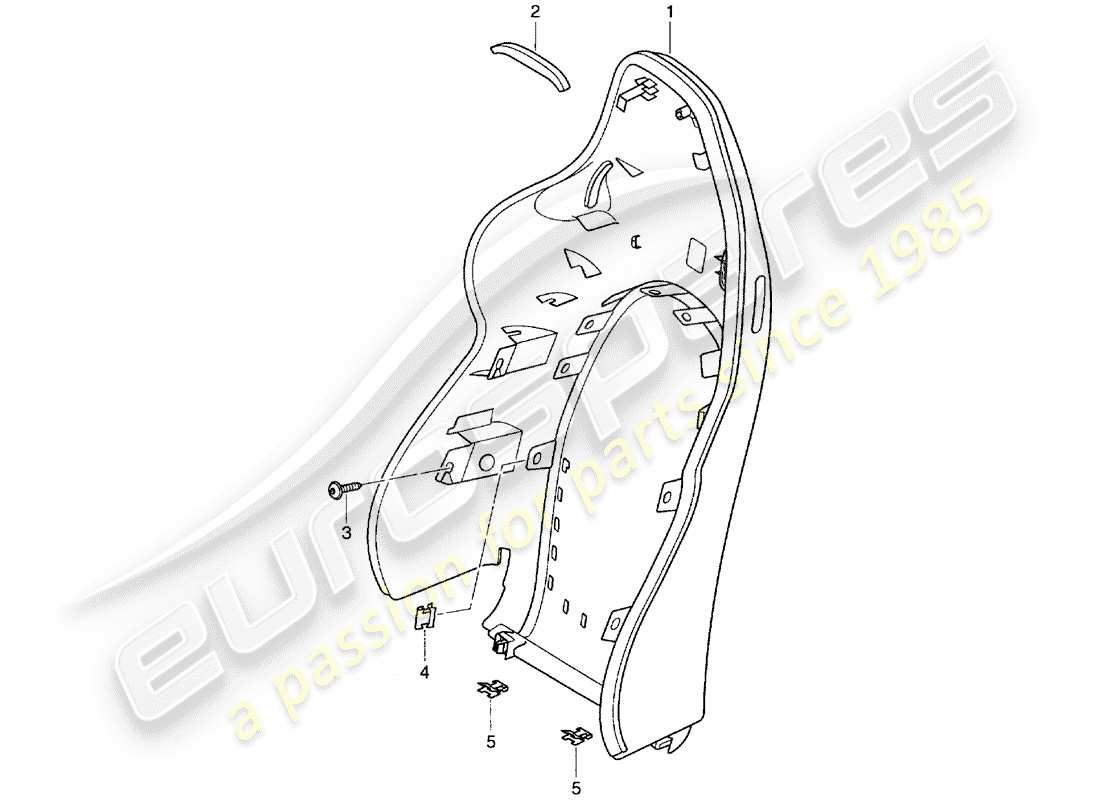 Porsche Boxster 986 (2003) carcasa del respaldo - asiento deportivo Diagrama de piezas