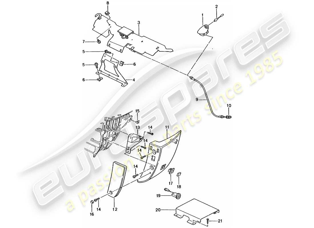 Porsche Boxster 986 (2003) Preparación telefónica Diagrama de piezas