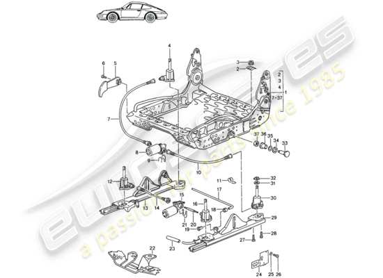 a part diagram from the Porsche Seat 944/968/911/928 (1989) parts catalogue