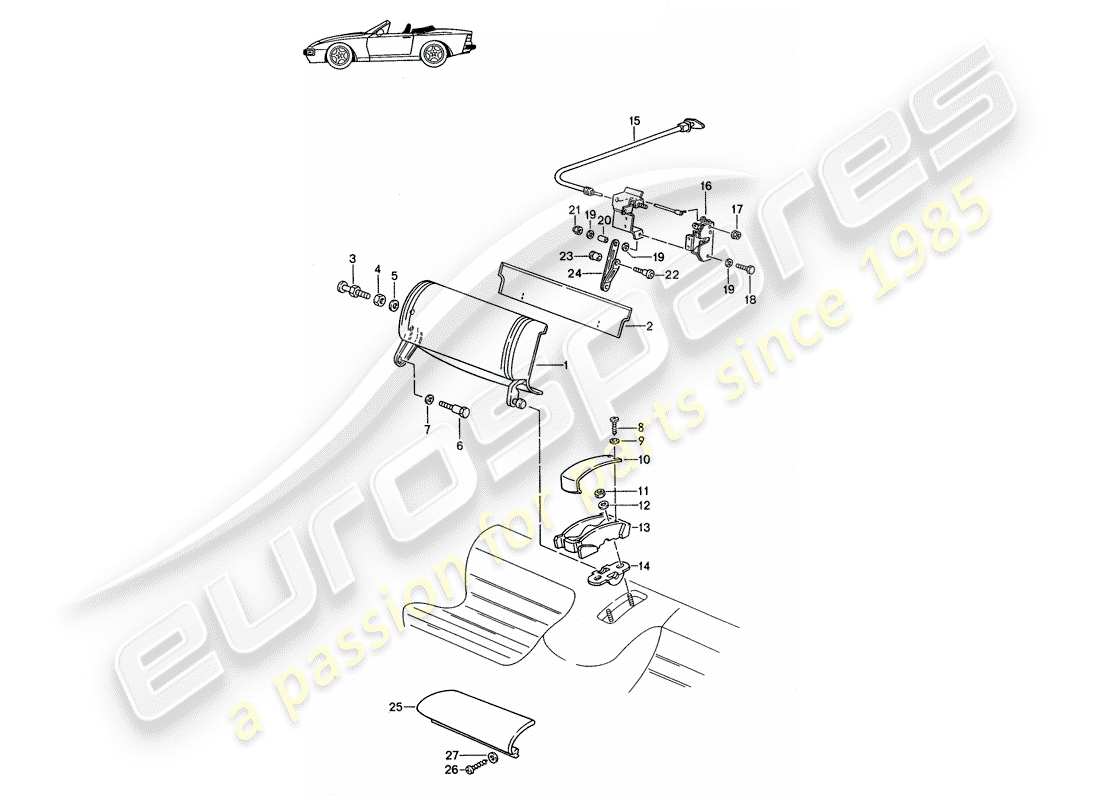 Porsche Seat 944/968/911/928 (1994) ASIENTO DE EMERGENCIA - PIEZAS INDIVIDUALES - - D - MJ 1989>> - MJ 1991 Diagrama de piezas