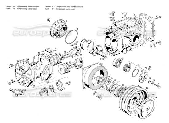 a part diagram from the Maserati Merak parts catalogue