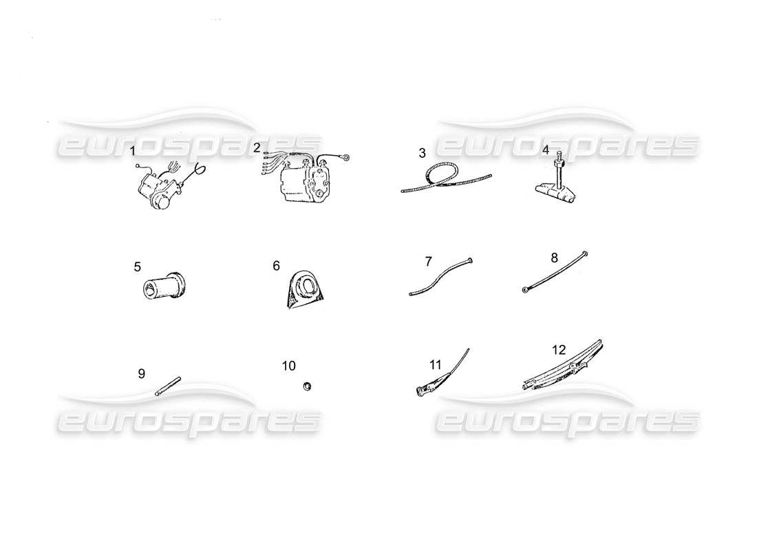 Ferrari 250 GT (Trabajo de entrenamiento) limpiaparabrisas Diagrama de piezas