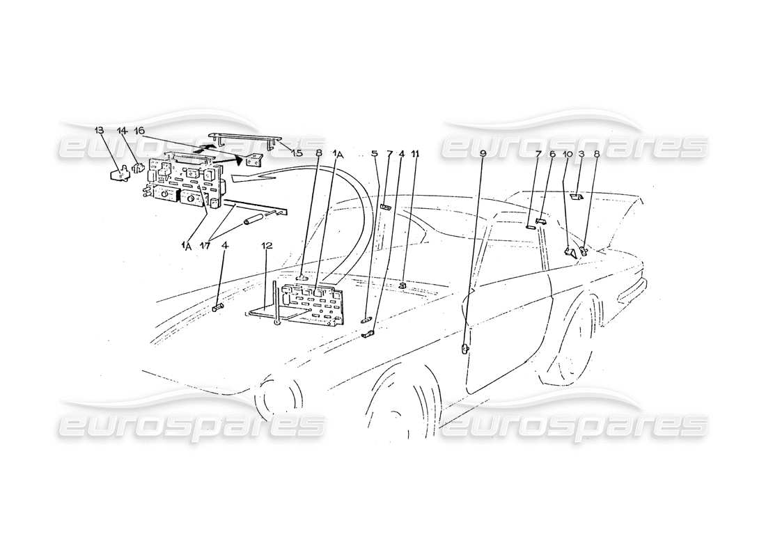 Ferrari 330 GTC / 365 GTC (Coachwork) Relés e interruptores eléctricos (Edizione 1) Diagrama de piezas