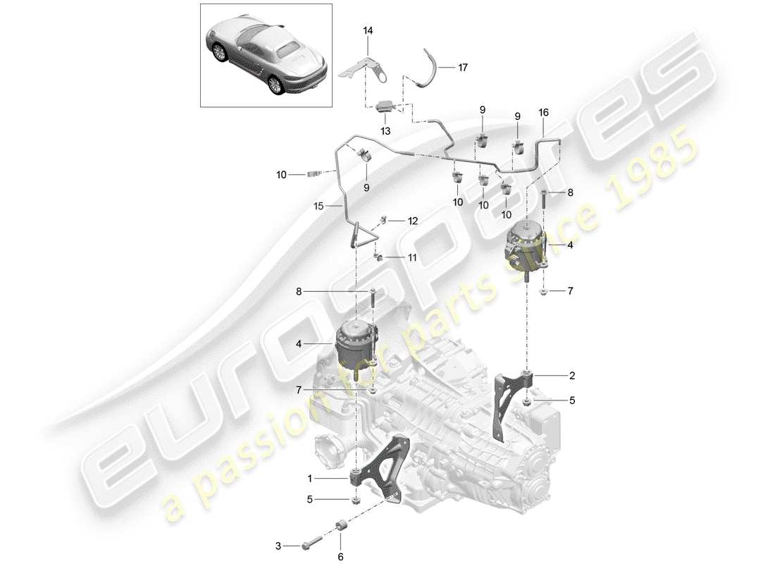 Porsche 718 Boxster (2020) submarco Diagrama de piezas
