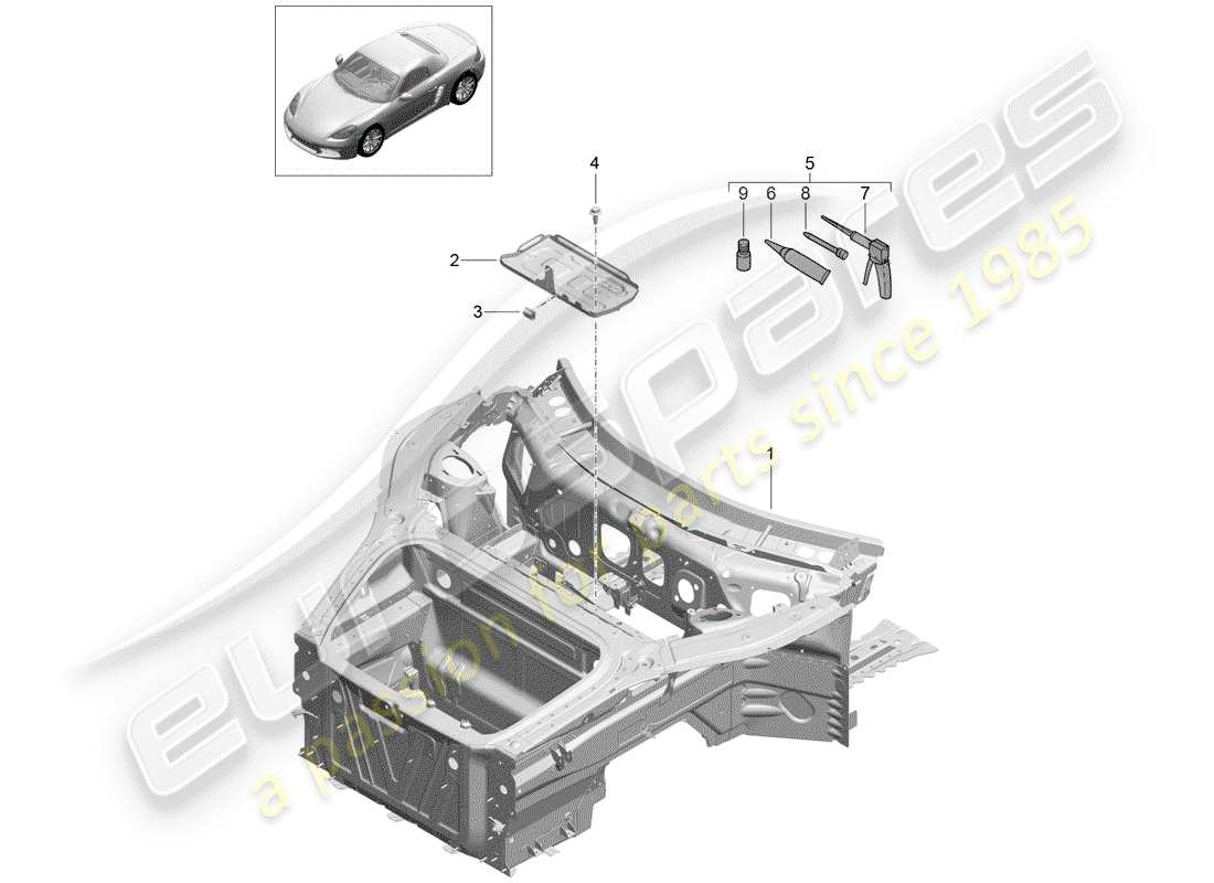 Porsche 718 Boxster (2020) Interfaz Diagrama de piezas