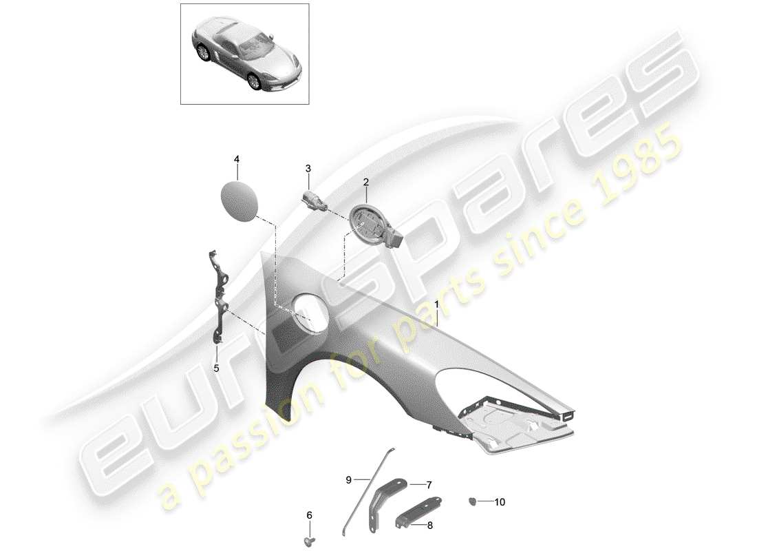 Porsche 718 Boxster (2020) DEFENSA Diagrama de piezas