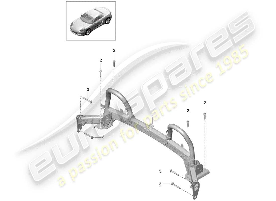 Porsche 718 Boxster (2020) BARRA ANTIVUELCO Diagrama de piezas
