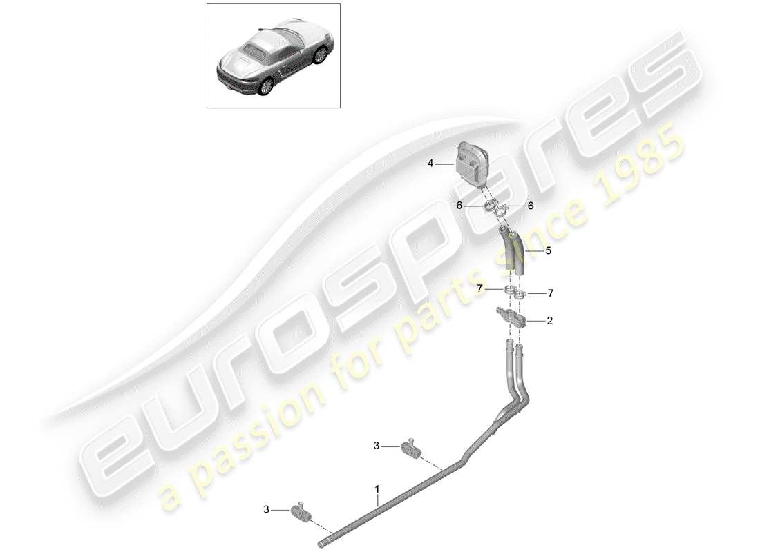 Porsche 718 Boxster (2020) Calentador Diagrama de piezas