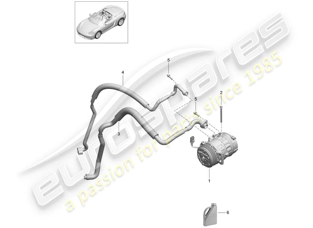 Porsche 718 Boxster (2020) compresor Diagrama de piezas