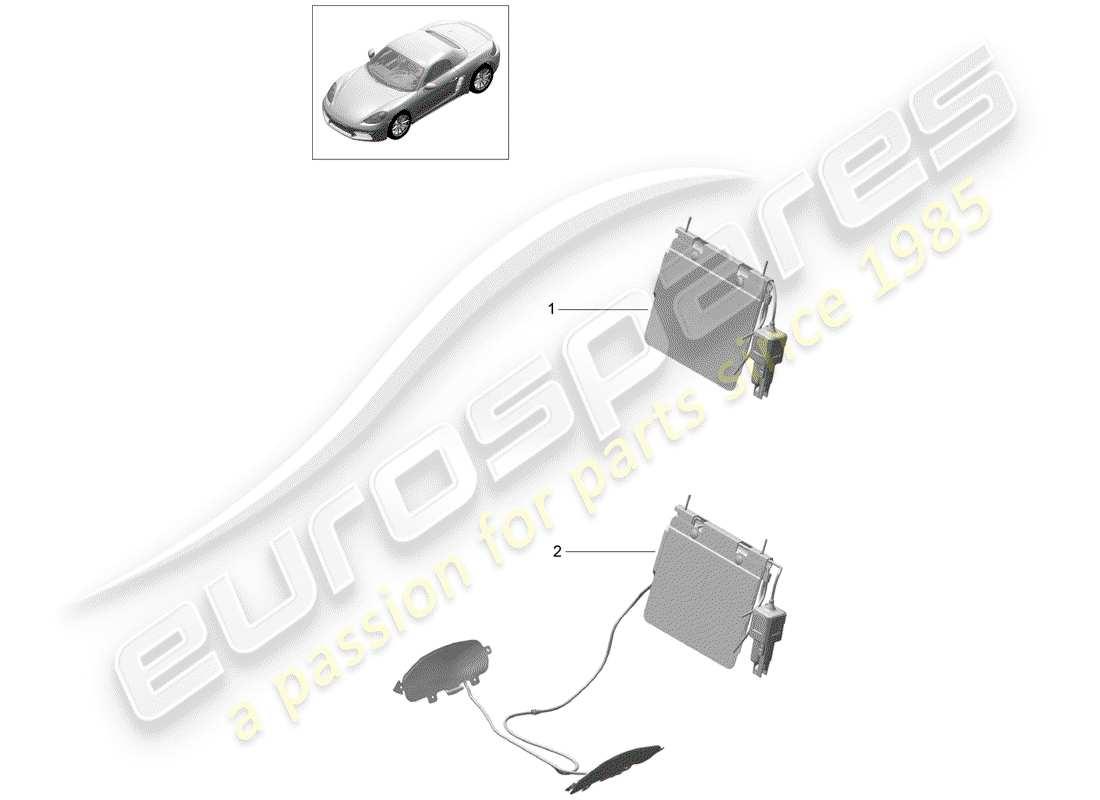 Porsche 718 Boxster (2020) soporte lumbar Diagrama de piezas