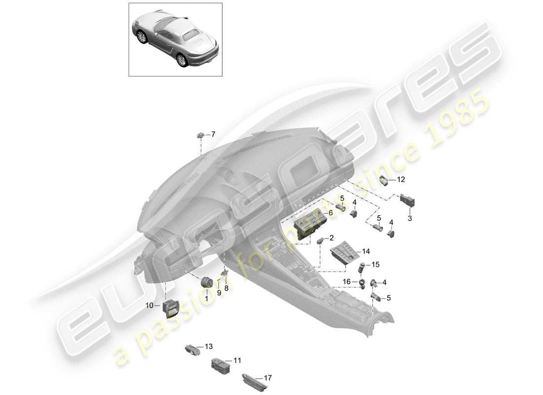 Porsche 718 Boxster (2020) SWITCH Diagrama de piezas