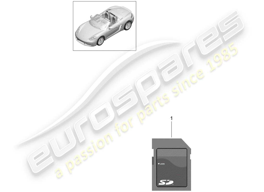 Porsche 718 Boxster (2020) tarjeta de memoria sd para actualizar Diagrama de piezas