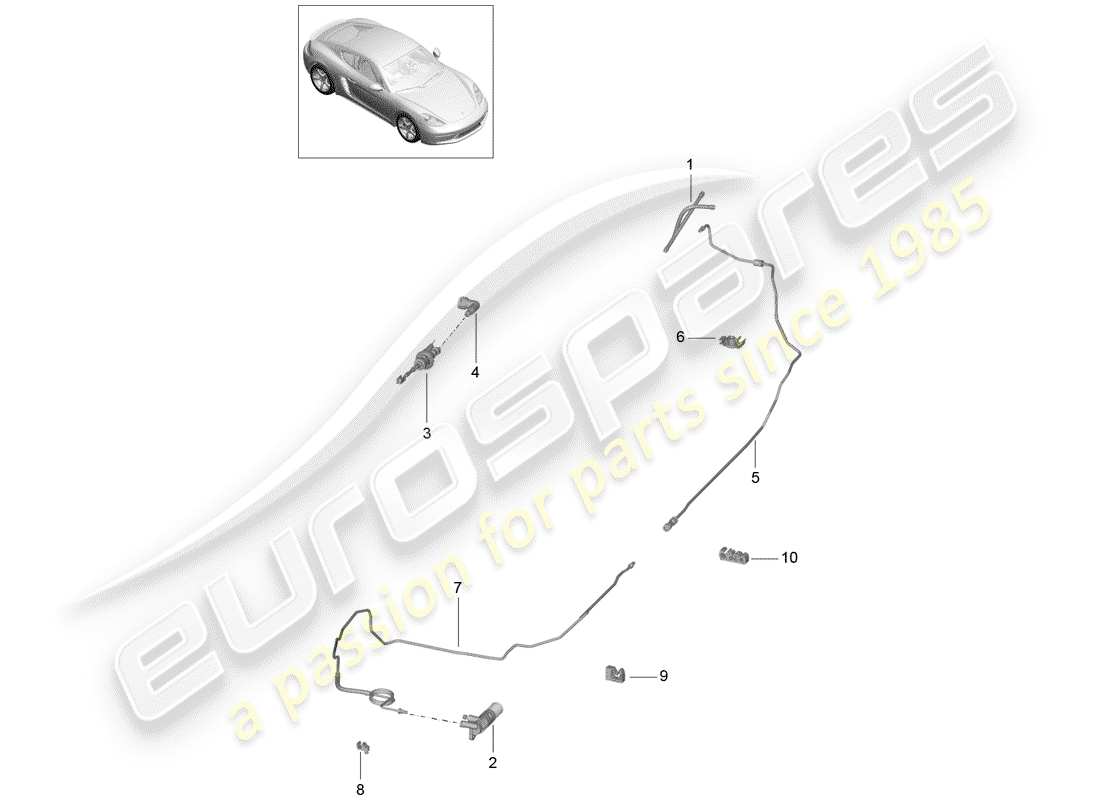 Porsche 718 Cayman (2018) embrague hidráulico Diagrama de piezas