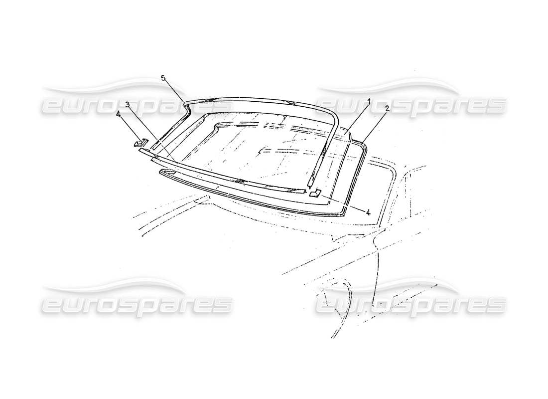 Ferrari 365 GT 2+2 (Trabajo de entrenamiento) PANTALLA FRONTAL Diagrama de piezas