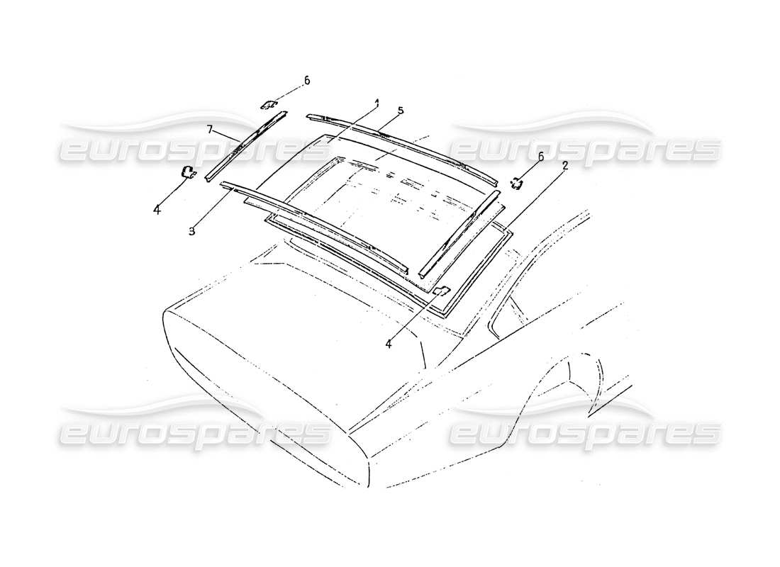 Ferrari 365 GT 2+2 (Trabajo de coaching) PANTALLA TRASERA Diagrama de piezas