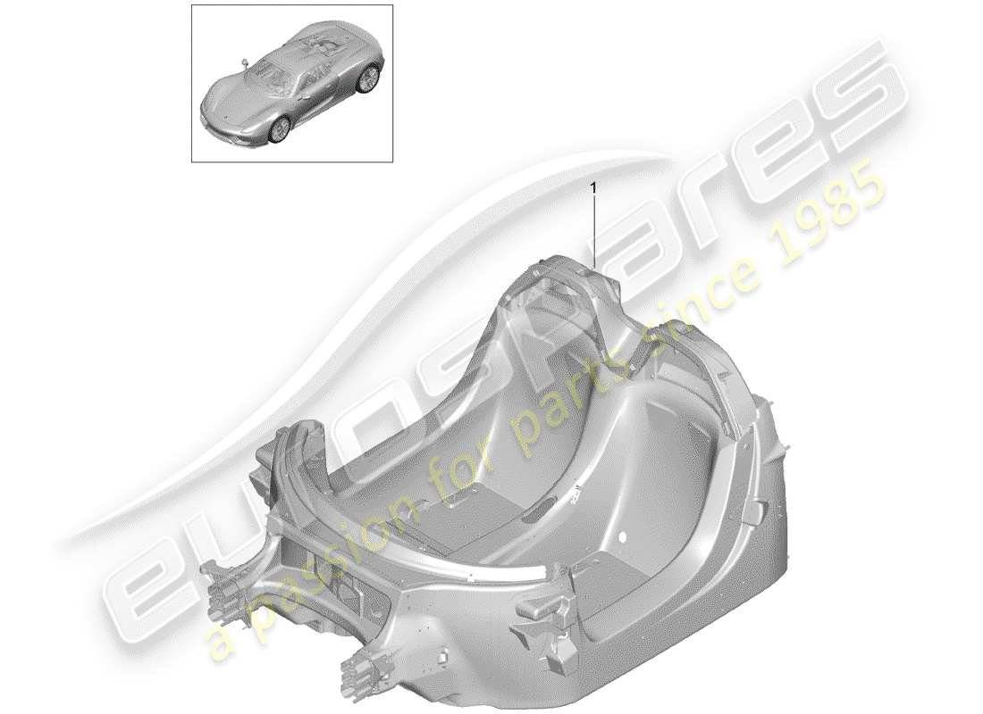 Porsche 918 Spyder (2015) MONOCASCO Diagrama de piezas