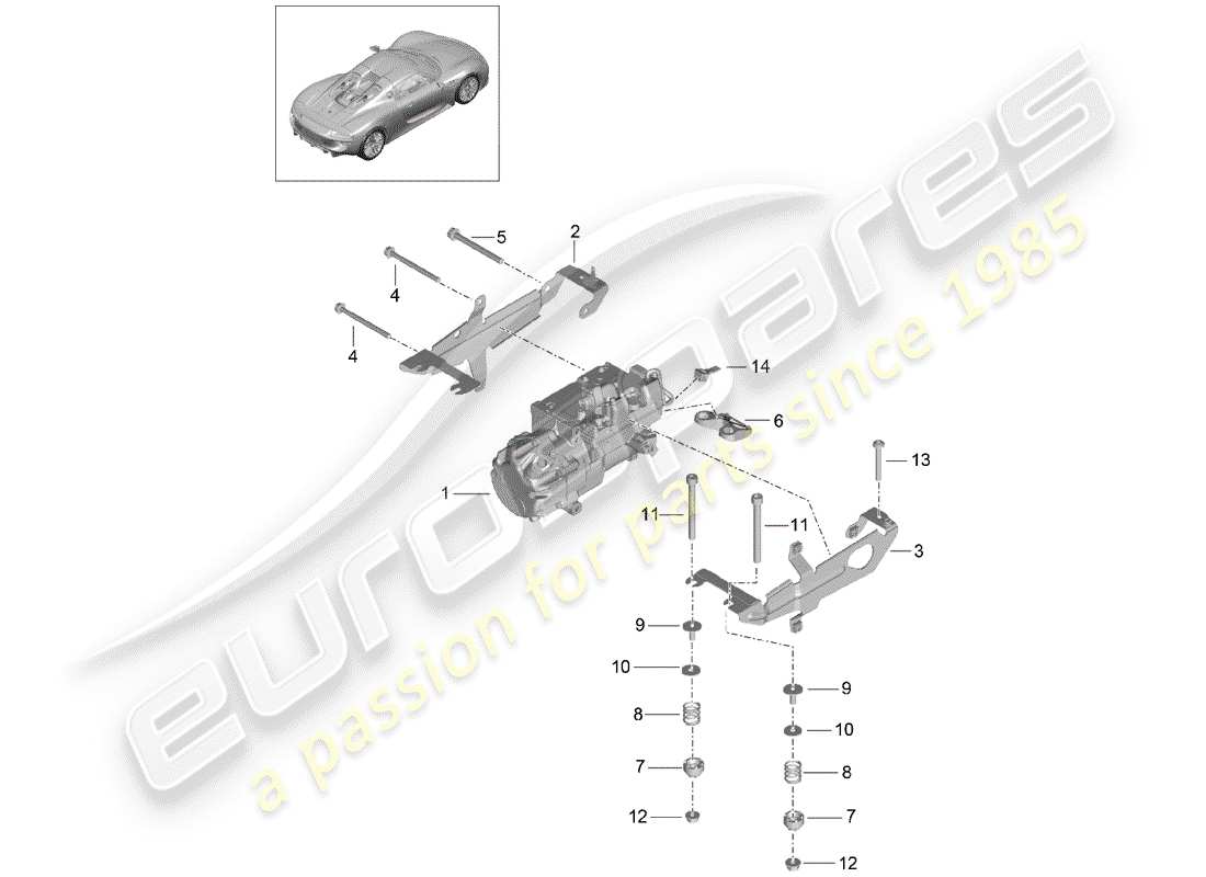 Porsche 918 Spyder (2015) compresor Diagrama de piezas